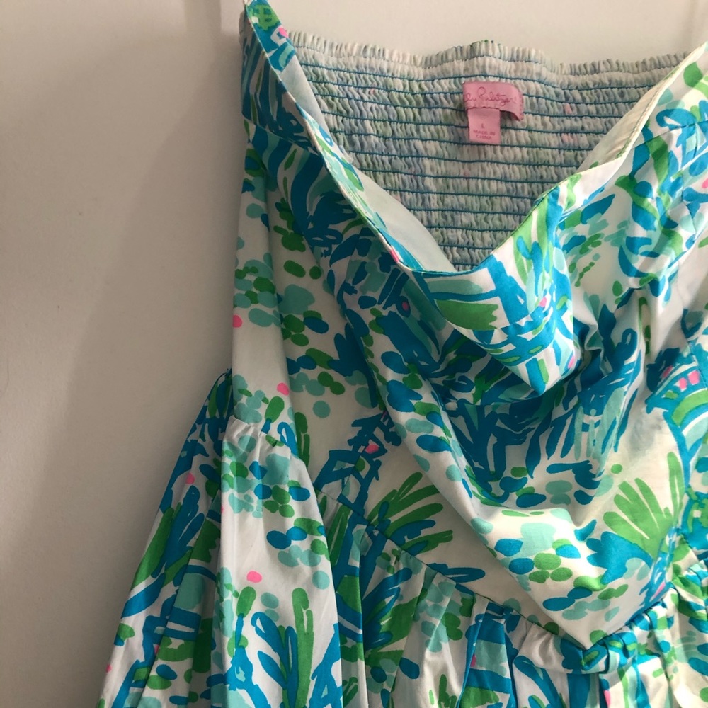 Strapless Lilly Pulitzer Lighthouse Print Dress - Picture 6 of 7